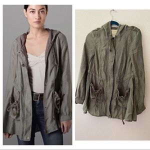 Free people hoodie jacket green army sz xs